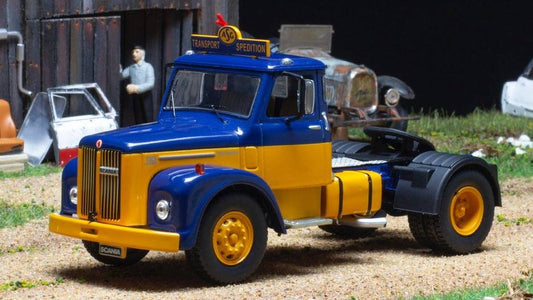 SCALE MODEL COMPATIBLE WITH SCANIA 110 SUPER 1953 BLUE/YELLOW 1:43 IXO MODEL TR122