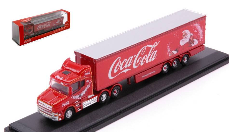 MODELLINO IN SCALA COMPATIBILE CON SCANIA T CAB BOX TRAILER COCA COLA mm 12 OXFORD OXFNTCAB007CC