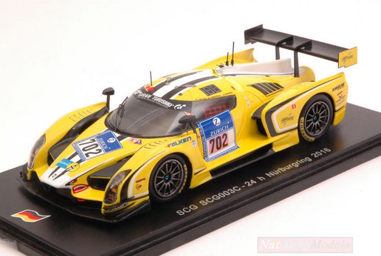 MODELLINO IN SCALA COMPATIBILE CON SCG N.702 24 H NURBURGRING 2016 MUTSCH-WESTPHAL-SIMONSEN-LASER 1:43 SPARK MODEL SG242