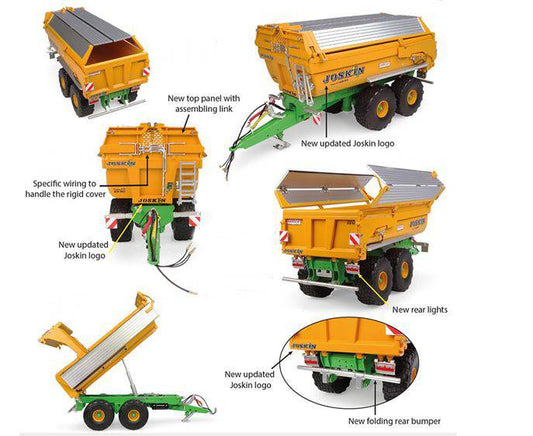 SCALE MODEL COMPATIBLE WITH JOSKIN TRANS-KTP 22/50 TIPPER SEMI-TRAILER + RIGID COVER 1:32 UH6354