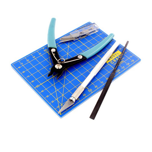 MODELING COLORS SET OF CUTTER/CUTTER/FILE WITH/MAT MODEL CRAFT S-PTK1009