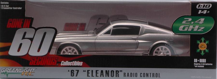 MODELE REDUIT COMPATIBLE AVEC SHELBY GT-500 1967 ELEANOR RADIO CONTROL 1:18 GREENLIGHT GREEN91001