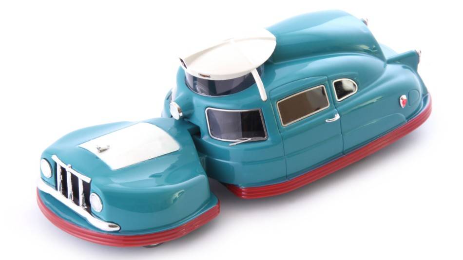 MODELLINO IN SCALA COMPATIBILE CON SIR VIVAL 1958 TURQUOISE/DARK RED 1:43 AUTOCULT ATC06054