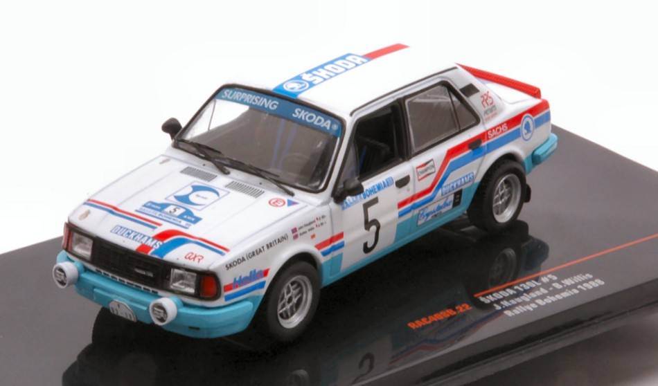 MODÈLE RÉDUIT COMPATIBLE AVEC SKODA 130 L N.5 RALLYE DE BOHÈME 1988
 HAUGLAND/WILLIS 1:43 IXO MODÈLE RAC408B.22