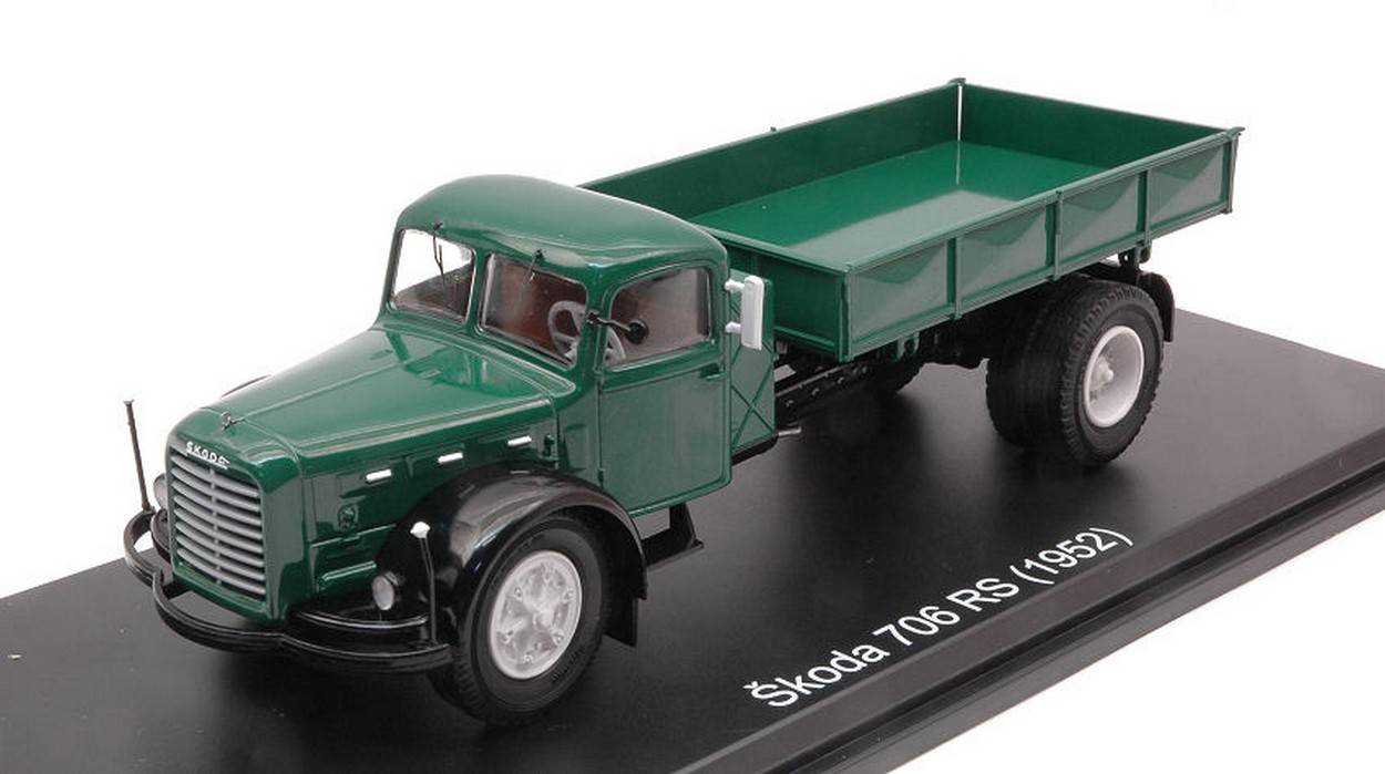 SCALE MODEL COMPATIBLE WITH SKODA 706 RS FLATBEDED DARK GREEN/BLACK 1:43 PREMIUM CLASSIXX PCL47130