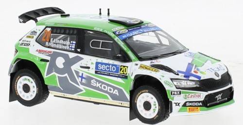 SCALE MODEL COMPATIBLE WITH SKODA FABIA RALLY2 EVO N.20 RALLY FINLAND 2022 LINDHOLM/HAMALAINEN 1:43 IXO MODEL RAM863B