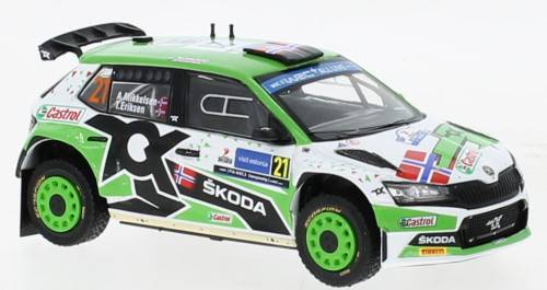 SCALE MODEL COMPATIBLE WITH SKODA FABIA RALLY2 EVO N.21 RALLY ESTLAND 2022 MIKKELSEN/ERIKSEN 1:43 IXO MODEL RAM862