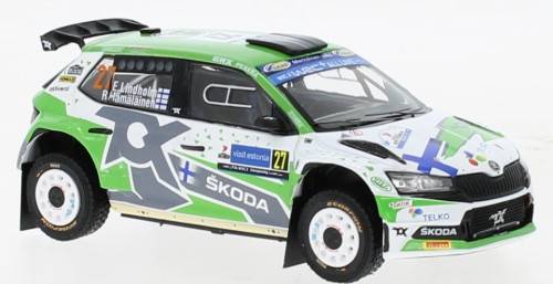 SCALE MODEL COMPATIBLE WITH SKODA FABIA RALLY2 EVO N.27 RALLY ESTLAND 2022 LINDHOLM/HAMALAINEN 1:43 IXO MODEL RAM863A