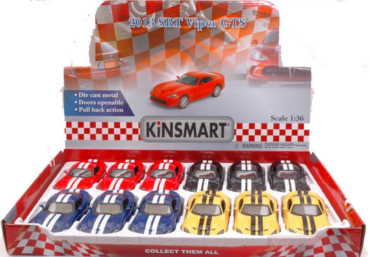 SCALE MODEL COMPATIBLE WITH SRT VIPER GTS 2013 cm 12 1:36 KINSMART KT5363DF