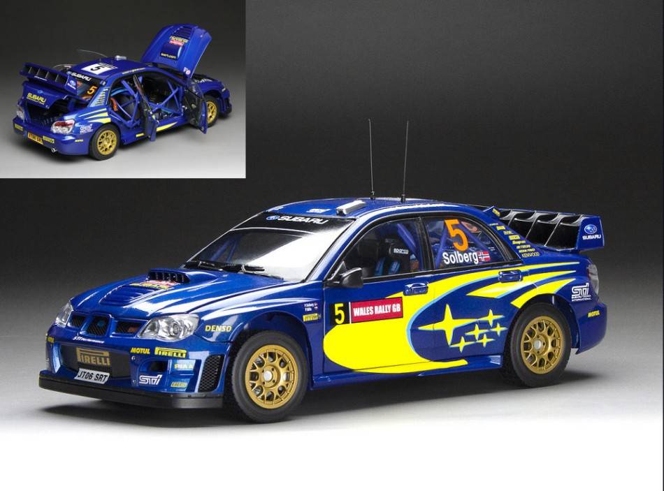 MODELLINO IN SCALA COMPATIBILE CON SUBARU IMPREZA WRC06 N.5 3rd WALES RALLY GB 2006 SOLBERG-MILLS 1:18 SUNSTAR SS5580