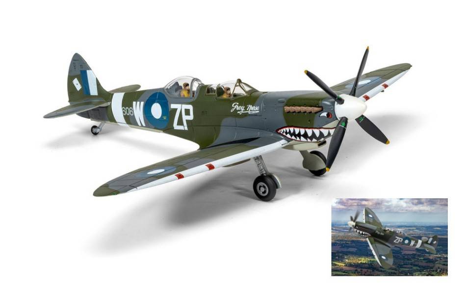 SCALE MODEL COMPATIBLE WITH SUPERMARINE SPITFIRE T9 TE308 G-AWGB "GREY NURSE" 1:72 CORGI AA29201