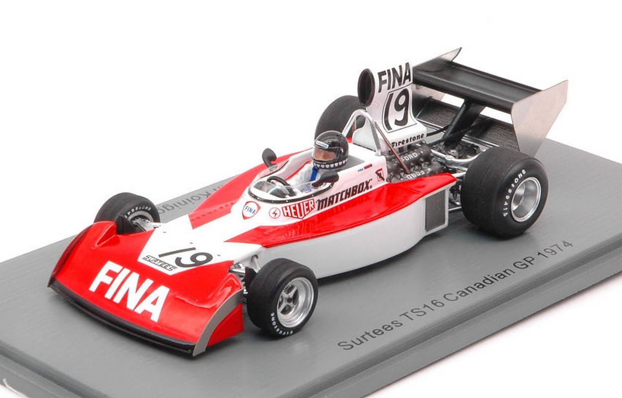 MODELE REDUIT COMPATIBLE AVEC SURTEES TS16 N.19 GP DU CANADA 1974 HELMUTH KOINIGG 1:43 SPARK MODEL S9657