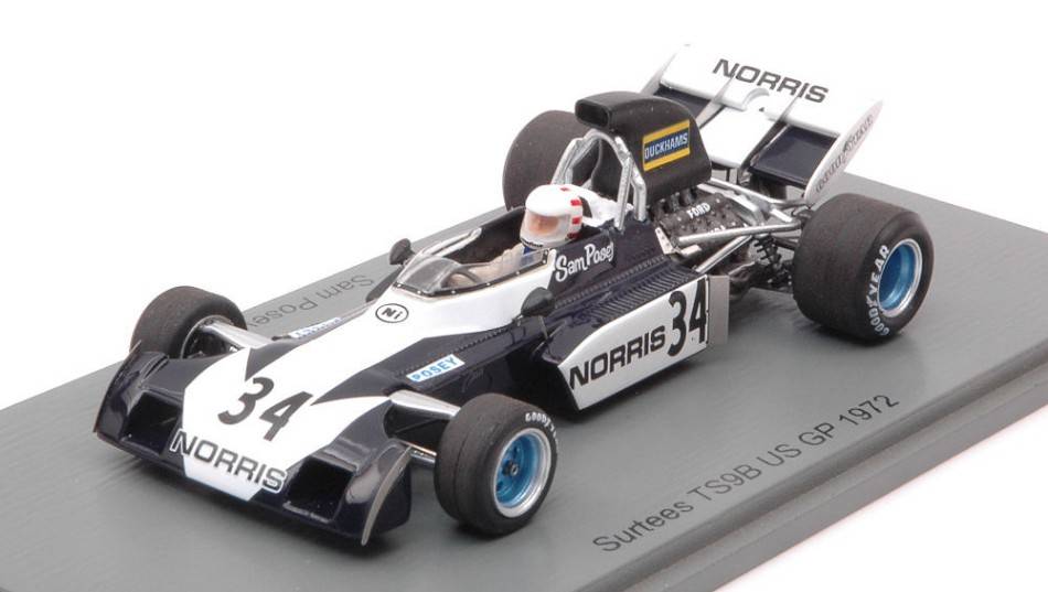 SCALE MODEL COMPATIBLE WITH SURTEES TS9B SAM POSEY 1972 N.34 US GP 1:43 SPARK MODEL S3997