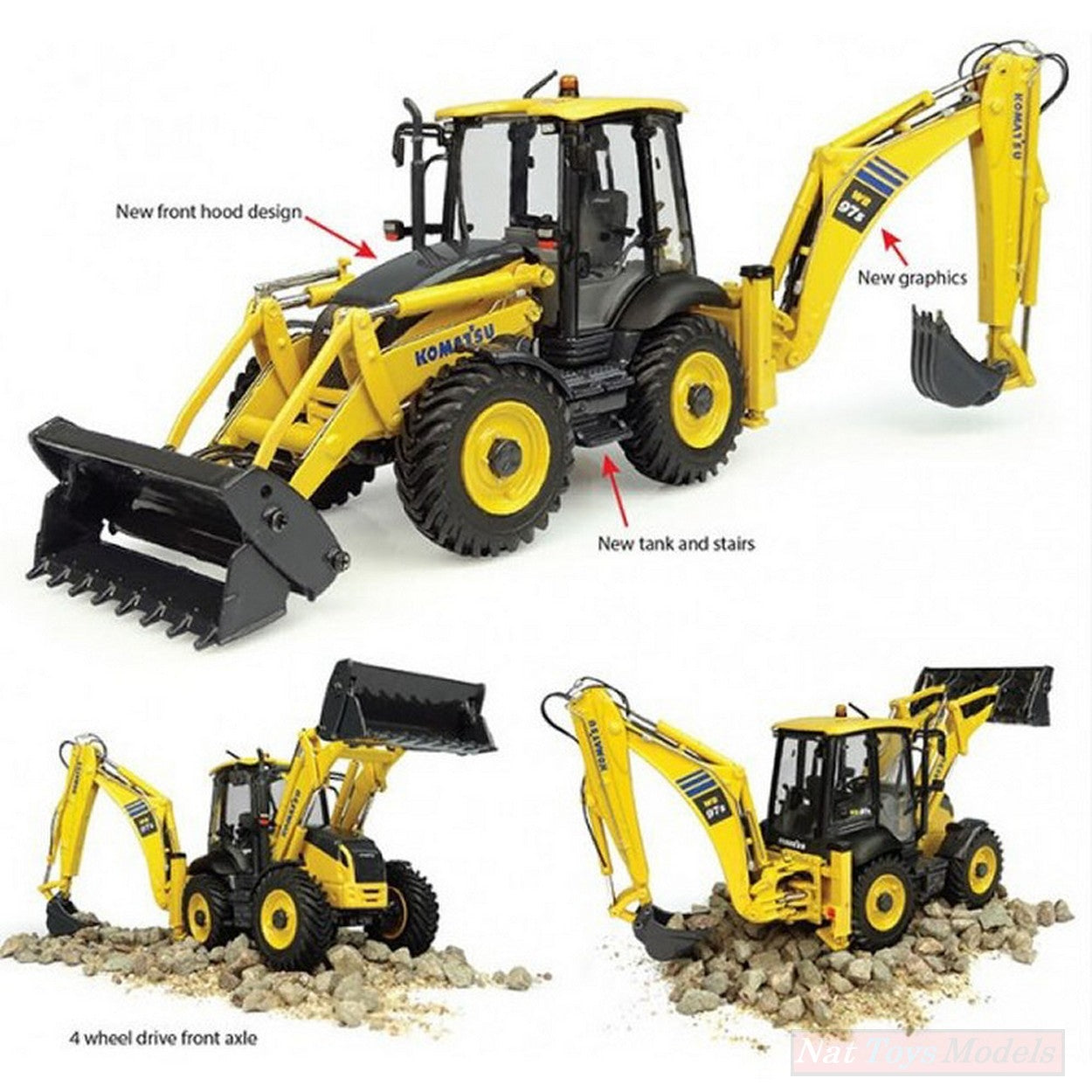 SCALE MODEL COMPATIBLE WITH KOMATSU WB97S-8 1:50 UNIVERSAL HOBBIES UH8139