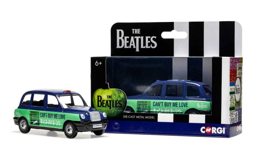 SCALE MODEL COMPATIBLE WITH THE BEATLES LONDON TAXI CAN'T BUY ME LOVE 1:36 CORGI CC85935