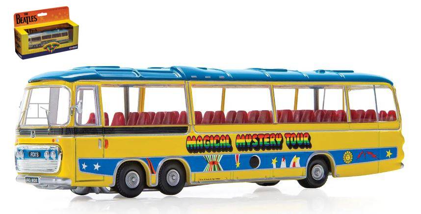 MODELLINO IN SCALA COMPATIBILE CON THE BEATLES MAGICAL MYSTERY TOUR BUS NEW PACK DESIGN 1:76 CORGI CC42419