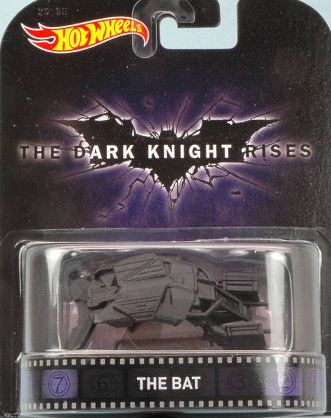 SCALE MODEL COMPATIBLE WITH THE DARK KNIGHT RISES "THE BAT" 7 cm HOT WHEELS HWCFR19