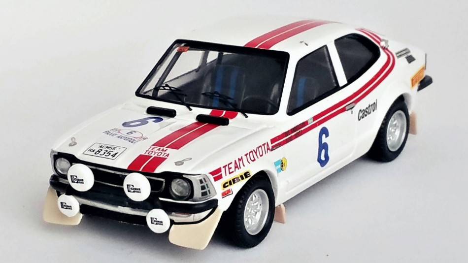 SCALE MODEL COMPATIBLE WITH TOYOTA COROLLA LEVIN N.6 ACROPOLIS RALLY 1975 ANDERSSON/HERTZ 1:43 TROFEU TFRRGR10