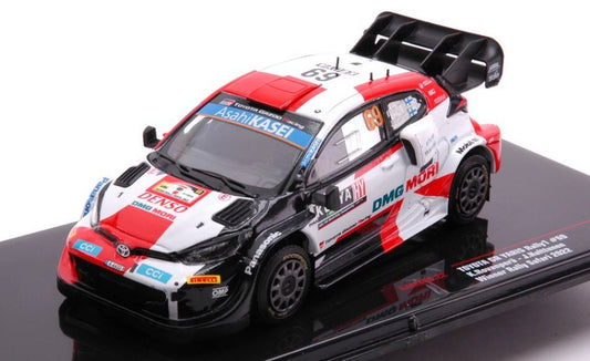 SCALE MODEL COMPATIBLE WITH TOYOTA GR YARIS RALLY1 N.69 SAFARI RALLY 2022 ROVANPERA/HALTTUNEN 1:43 IXO MODEL RAM856