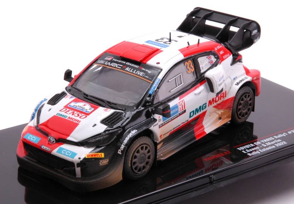 SCALE MODEL COMPATIBLE WITH TOYOTA GR YARIS WRC N.33 RALLY EASTLAND 2022 EVANS-MARTIN 1:43 IXO MODEL RAM860