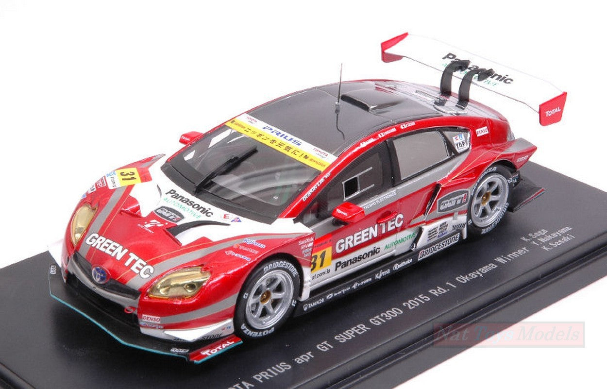 MODELLINO IN SCALA COMPATIBILE CON TOYOTA PRIUS N.31 WINNER OKAYAMA SUPER GT 300 2015 SAGA-SASAKI 1:43 EBBRO EB45295