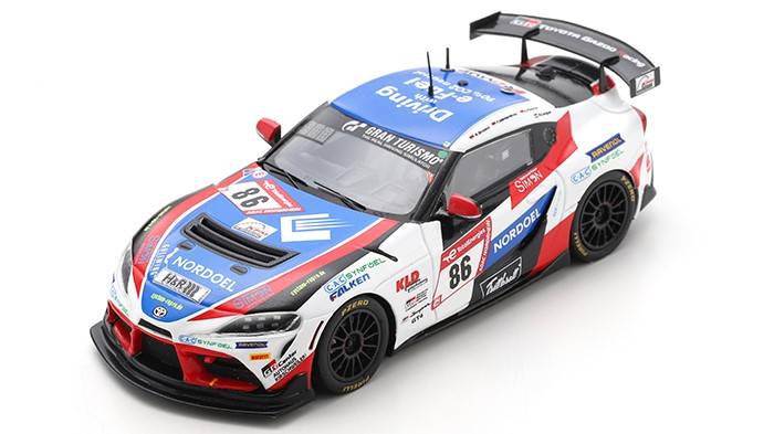 MODELLINO IN SCALA COMPATIBILE CON TOYOTA SUPRA GT4 N.86 3rd AT CLASS 24 H NURBURGRING 2022 BRUSIUS 1:43 SPARK MODEL SG857