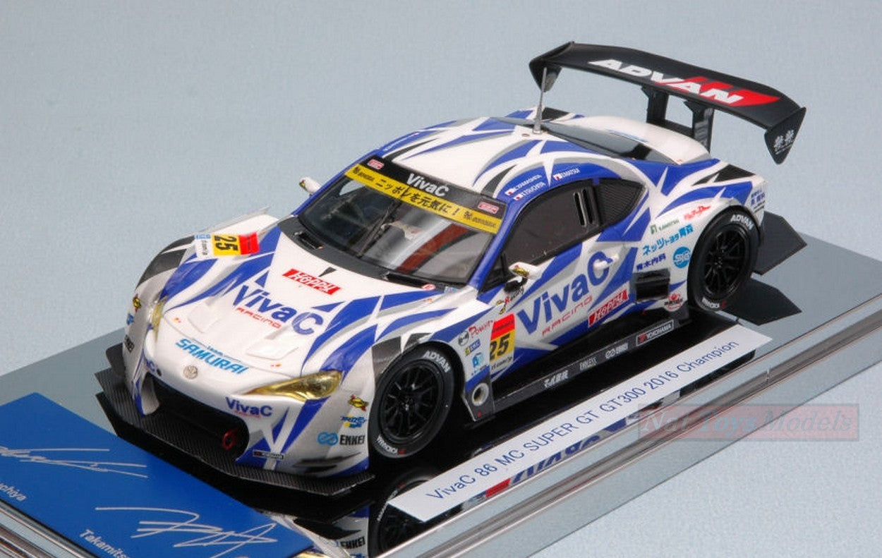 MODELLINO IN SCALA COMPATIBILE CON TOYOTA VIVAC 86 MC N.25 WINNER SUPER GT300 2016 T.TSUCHIYA-T.MATSUI 1:43 EBBRO EB45379