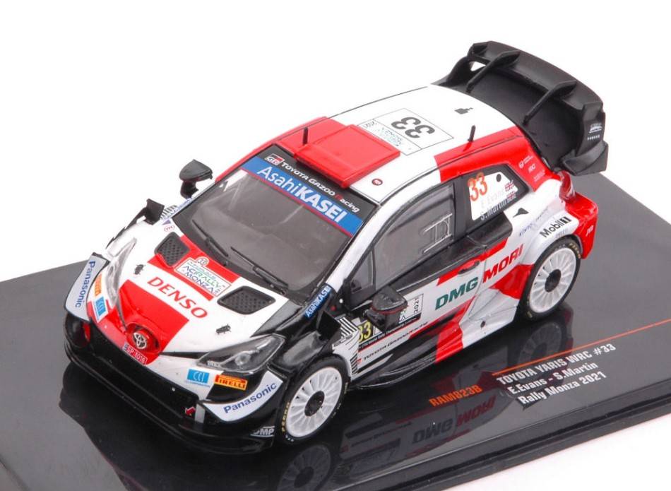 MODELLINO IN SCALA COMPATIBILE CON TOYOTA YARIS WRC N.33 RALLY MONZA 2021 EVANS/MARTIN 1:43 IXO MODEL RAM823