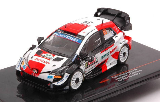 MODELLINO IN SCALA COMPATIBILE CON TOYOTA YARIS WRC N.69 RALLY YPRES 2021ROVANPERA/HALTTUNEN 1:43 IXO MODEL RAM805