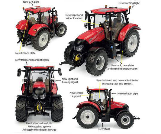 SCALE MODEL COMPATIBLE WITH CASE IH MAXXUM 145 CVX 2023 TRACTOR 1:32 UNIVERSAL HOBBIES UH6462