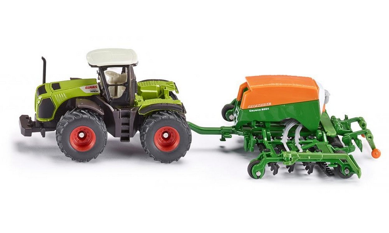 MODELLINO IN SCALA COMPATIBILE CON TRATTORE CLAAS XERION C/SEMINATRICE AMAZON 1:87 SIKU SK1826