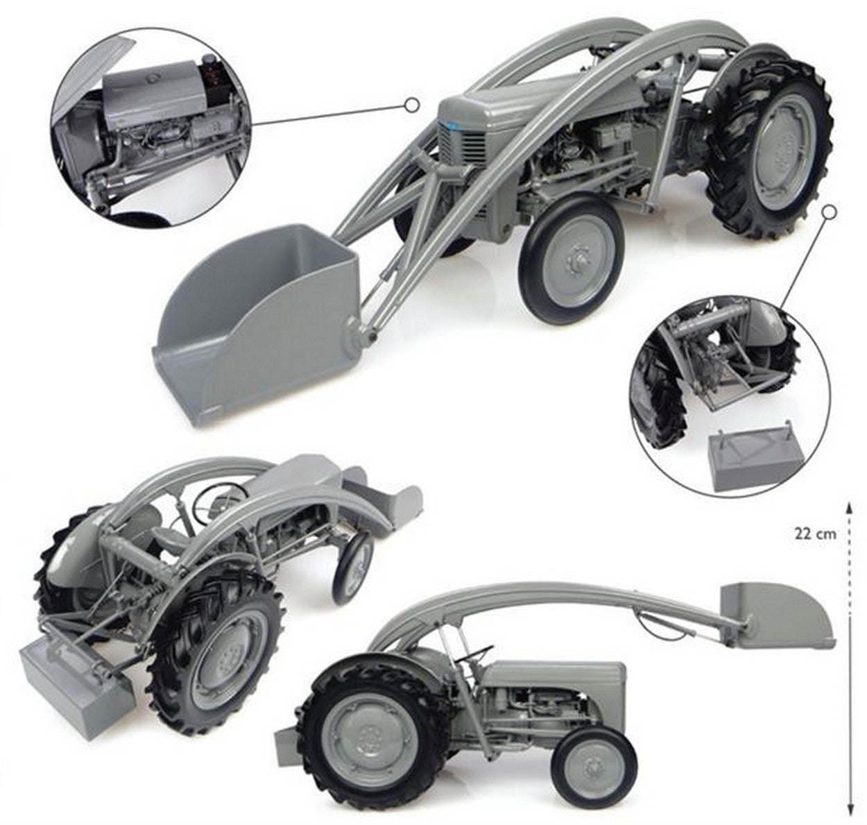 SCALE MODEL COMPATIBLE WITH FERGUSON TEA 20 WITH FRONT LOADER 1947 1:16 UNIVERSAL HOBBIES UH4171 TRACTOR