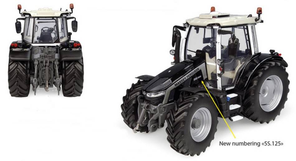 MODELLINO IN SCALA COMPATIBILE CON TRATTORE MASSEY FERGUSON 5S.125 BLACK EDITION 1:32 UNIVERSAL HOBBIES UH6451