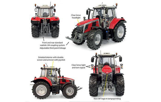 SCALE MODEL COMPATIBLE WITH MASSEY FERGUSON 6S.180 2023 TRACTOR 1:32 UNIVERSAL HOBBIES UH6459