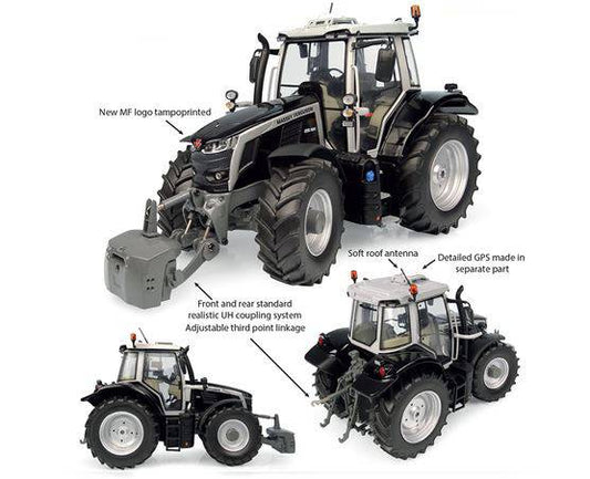 SCALE MODEL COMPATIBLE WITH MASSEY FERGUSON 6S.180 "BLACK BEAUTY" 2023 TRACTOR 1:32 UNIVERSAL HOBBIES UH6611