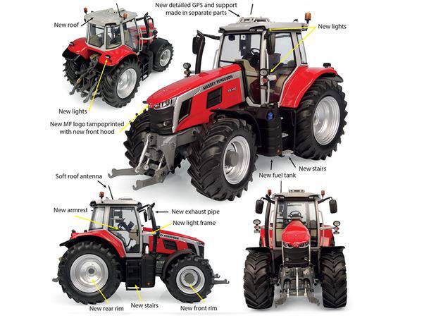 SCALE MODEL COMPATIBLE WITH MASSEY FERGUSON 7S.190 2023 TRACTOR 1:32 UNIVERSAL HOBBIES UH6412