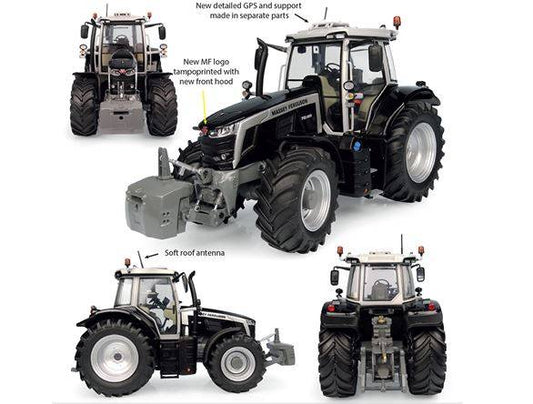 SCALE MODEL COMPATIBLE WITH MASSEY FERGUSON 7S.190 "BLACK BEAUTY" 2023 TRACTOR 1:32 UNIVERSAL HOBBIES UH6617