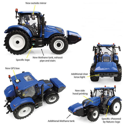 SCALE MODEL COMPATIBLE WITH NEW HOLLAND T6.180 METHANE TRACTOR 1:32 UNIVERSAL HOBBIES UH6402