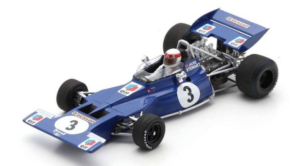 MODELLINO IN SCALA COMPATIBILE CON TYRRELL 001 JACKIE STEWART 1970 N.3 CANADIAN GP 1:43 SPARK MODEL S7230