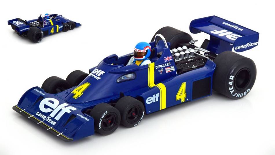 MODELLINO IN SCALA COMPATIBILE CON TYRRELL P34 N.4 GP SWEDEN 1976 P.DEPAILLER 1:18 MODELCARGROUP MCG18615