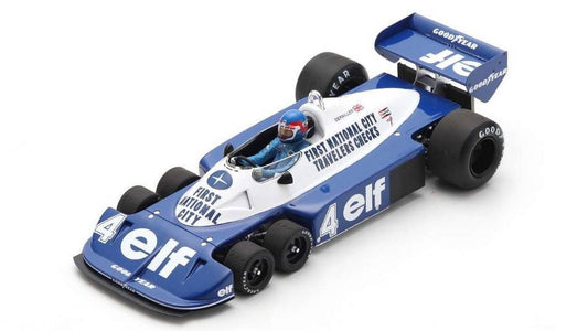 SCALE MODEL COMPATIBLE WITH TYRRELL P34 PATRICK DEPAILLER 1977 N.4 3rd SOUTH AFRICAN GP 1:18 SPARK MODEL 18S571