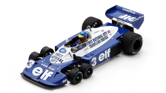 MODELE REDUIT COMPATIBLE AVEC TYRRELL P34 RONNIE PETERSON 1977 N.3 GP D'ALLEMAGNE 1:18 SPARK MODEL 18S572