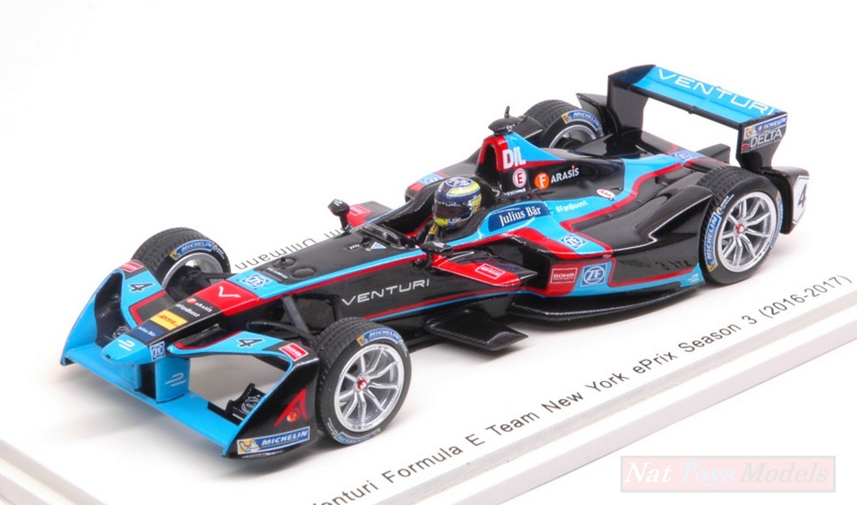 MODELLINO IN SCALA COMPATIBILE CON VENTURI T.DILLMANN 2017 N.4 Rd10 NEW YORK FORMULA "E" 1:43 SPARK MODEL S5906