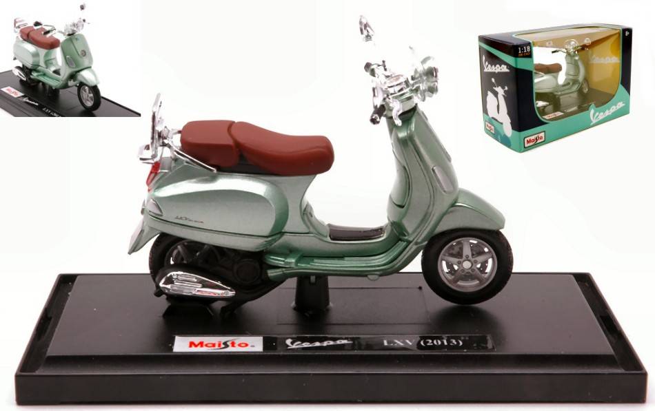 SCALE MODEL COMPATIBLE WITH VESPA LXV 2013 METALLIC GREEN 1:18 MAISTO MI16887GR