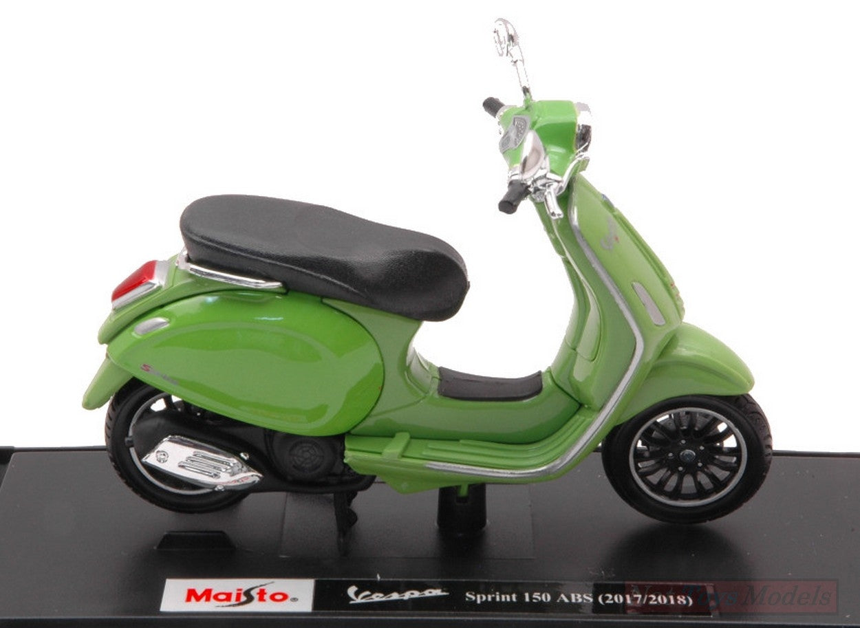 SCALE MODEL COMPATIBLE WITH VESPA SPRINT 150 ABS 2018 OLIVE GREEN 1:18 MAISTO MI16888G