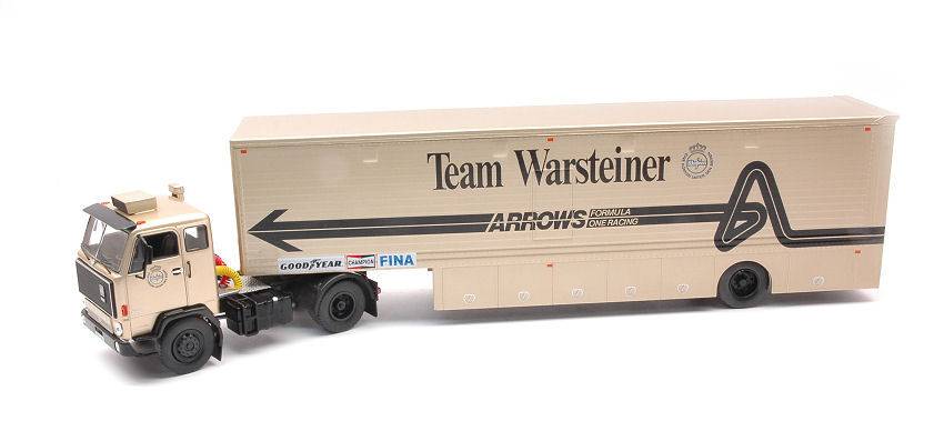 SCALE MODEL COMPATIBLE WITH VOLVO F89 TEAM WARSTEINER ARROWS RACE TRANSPORT 1:43 IXO MODEL TTR023