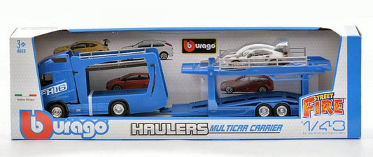 SCALE MODEL COMPATIBLE WITH VOLVO FH16 GLOBETROTTER 750 XXL BLUE + PORSCHE 911 GT2 1:43 BURAGO BU31463