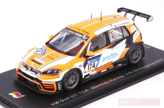 SCALE MODEL COMPATIBLE WITH VW GOLF GTI N.174 NURBURGRING 2017 PAATZ-KOCSIS-HANG-KLUGE 1:43 SPARK MODEL SG336