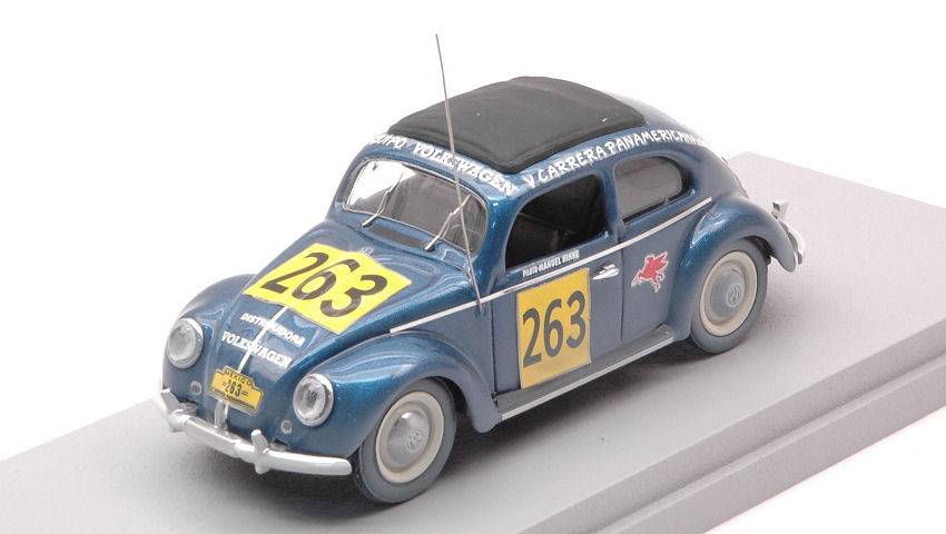 MODELLINO IN SCALA COMPATIBILE CON VW MAGGIOLINO N.263 CARRERA PANAMERICANA 1954 M.HINKE 1:43 RIO RI4663