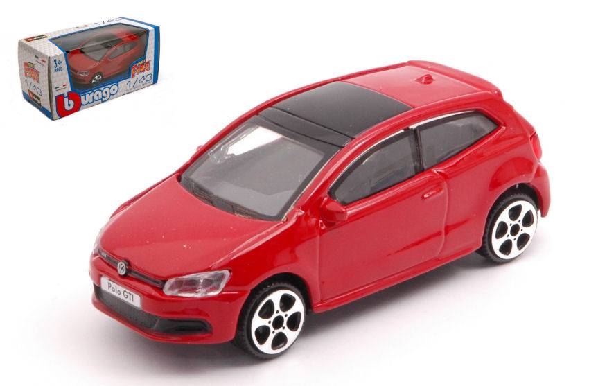 MODELLINO IN SCALA COMPATIBILE CON VW POLO GTI MARK 5 RED 1:43 BURAGO BU30233R